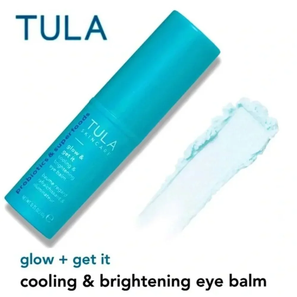 NIB TULA Glow & Get It Cooling Eye Balm Brightening Stick w/ Hylauronic Acid